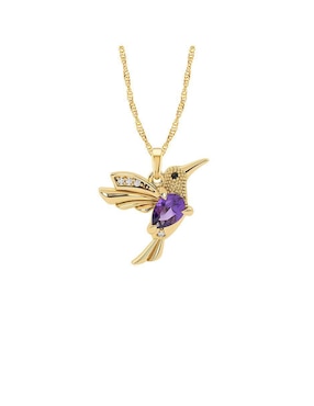 Collar con dije de colibrí Abba Joyas de oro 10