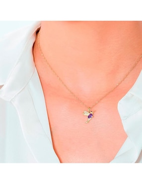 Collar con dije de colibrí Abba Joyas de oro 10