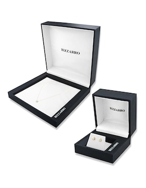 Aretes y collar de estrella Joyerias Bizzarro de oro amarillo 14 k diamante
