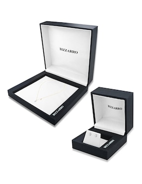 Aretes y collar de mano Joyerias Bizzarro de oro amarillo 14 k diamante
