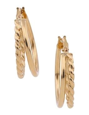 Arracadas Lusso de oro 14 K con acabado brillante