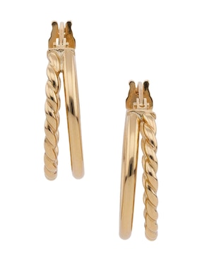 Arracadas Lusso de oro 14 K con acabado brillante