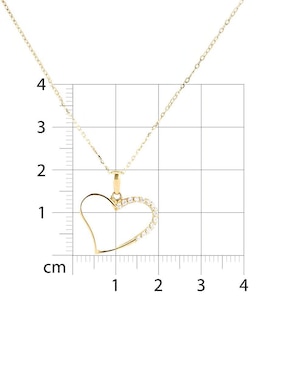 Collar con dije de corazón Joyerias Bizzarro de oro amarillo 14 k