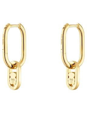 Aretes de Aro oso Tous Camille de plata P 925 con acabado baño de oro amazonita
