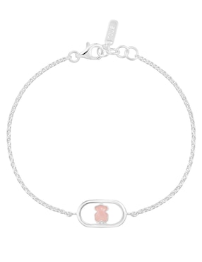 Pulsera Tous de plata con cuarzo rosa P 925 Camille acabado brillante
