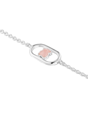 Pulsera Tous de plata con cuarzo rosa P 925 Camille acabado brillante