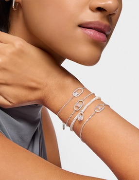 Pulsera Tous de plata con cuarzo rosa P 925 Camille acabado brillante