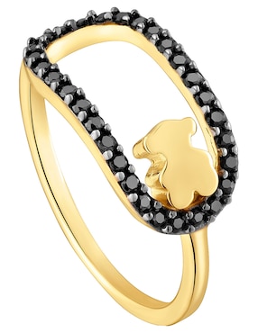 Anillo con gema de oso Tous Camille de plata P 925 espinela con acabado baño de oro