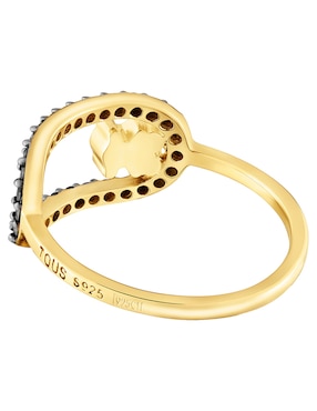 Anillo con gema de oso Tous Camille de plata P 925 espinela con acabado baño de oro