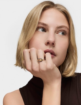 Anillo con gema de oso Tous Camille de plata P 925 espinela con acabado baño de oro