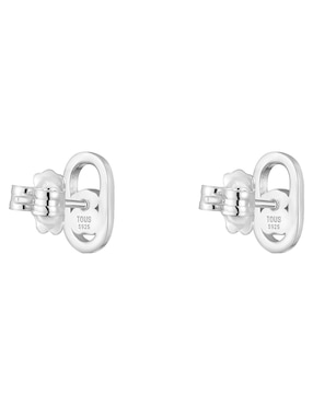 Broqueles de oso Tous Camille de plata p 925 con acabado brillante cuarzo rosa