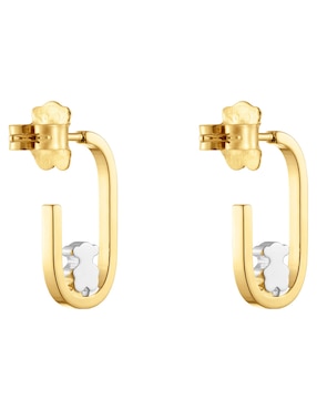 Aretes de aro de oso Tous Camille de plata P 925 con acabado baño de oro