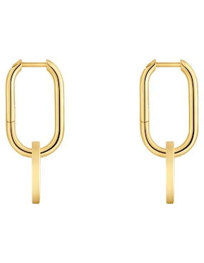 Aretes de aros de oso Tous Camille de plata P 925 con acabado baño de oro espinela