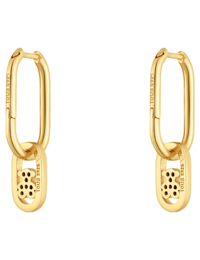 Aretes de aros de oso Tous Camille de plata P 925 con acabado baño de oro espinela