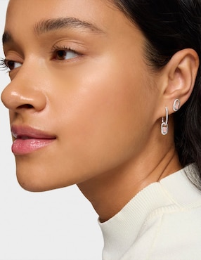 Aretes de oso Tous Camille de plata p 925 con acabado brillante cuarzo rosa