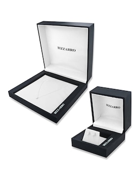 Aretes y collar de música Joyerias Bizzarro de oro blanco 14 K diamante
