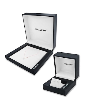 Aretes y collar de mariposa Joyerias Bizzarro de oro rosa 14 K diamante