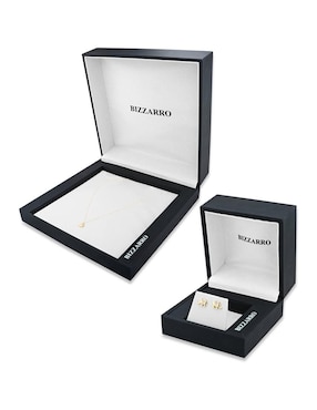 Aretes y collar de elefante Joyerias Bizzarro de oro amarillo 14 K diamante