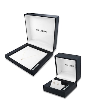 Aretes y collar de gato Joyerias Bizzarro de oro amarillo 14 K diamante