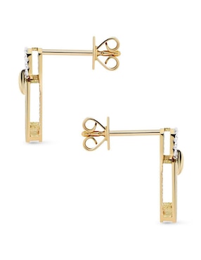 Broqueles de cuadrada Joyerias Bizzarro de oro amarillo 14 k con acabado brillante diamante