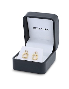 Broqueles de cuadrada Joyerias Bizzarro de oro amarillo 14 k con acabado brillante diamante