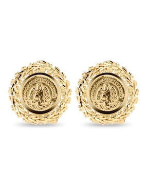 Broqueles de redonda Joyerias Bizzarro de oro amarillo 14 k con acabado brillante