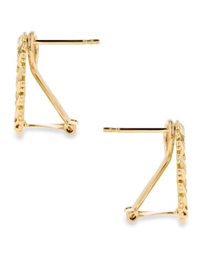 Broqueles de redonda Joyerias Bizzarro de oro amarillo 14 k con acabado brillante