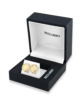 Broqueles de redonda Joyerias Bizzarro de oro amarillo 14 k con acabado brillante
