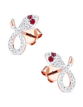 Broqueles de serpiente Joyerias Bizzarro de oro rosa 14 k con acabado brillante diamante