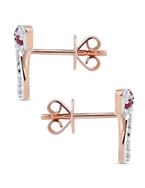 Broqueles de serpiente Joyerias Bizzarro de oro rosa 14 k con acabado brillante diamante
