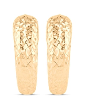 Broqueles redondos luna Joyerias Bizzarro de oro amarillo 14 k con acabado brillante