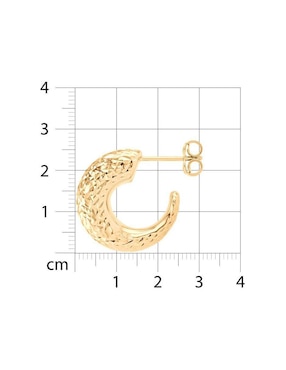 Broqueles redondos luna Joyerias Bizzarro de oro amarillo 14 k con acabado brillante