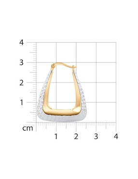 Arracadas de circular Joyerias Bizzarro de oro blanco 14 k con acabado brillante