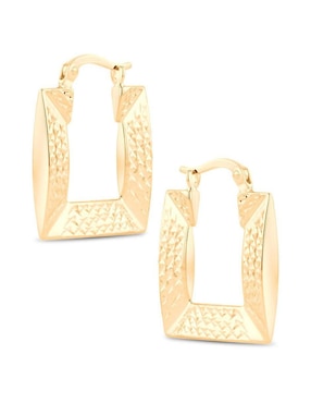 Arracadas cuadradas Joyerias Bizzarro de oro amarillo 14 k con acabado" brillante