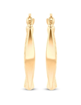 Arracadas cuadradas Joyerias Bizzarro de oro amarillo 14 k con acabado" brillante