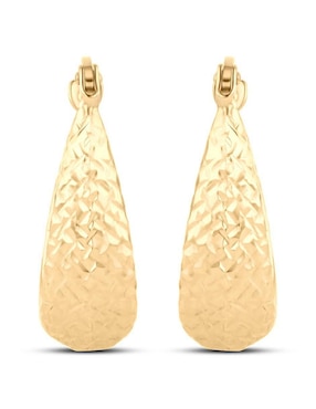 Arracadas ovaladas Joyerias Bizzarro de oro amarillo 14 k con acabado brillante