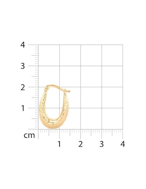 Arracadas ovaladas Joyerias Bizzarro de oro amarillo 14 k con acabado brillante