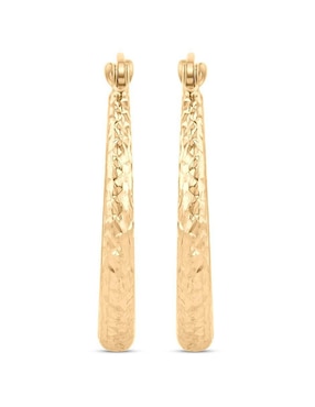Arracadas circulares Joyerias Bizzarro de oro amarillo 14 k con acabado brillante