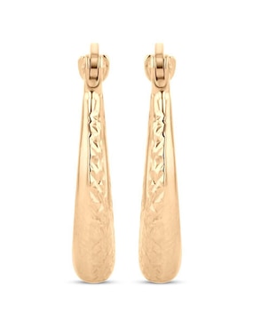 Arracadas circulares Joyerias Bizzarro de oro amarillo 14 k con acabado brillante