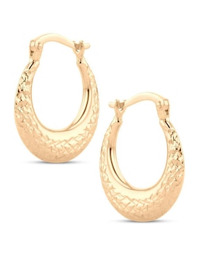 Arracadas circulares Joyerias Bizzarro de oro amarillo 14 k con acabado brillante