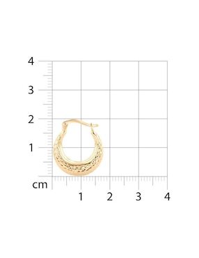 Arracadas circulares Joyerias Bizzarro de oro amarillo 14 k con acabado brillante