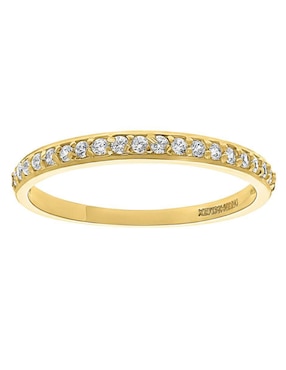 Anillo circular Joyería M De Leon 10 k de oro amarillo zirconia brillante