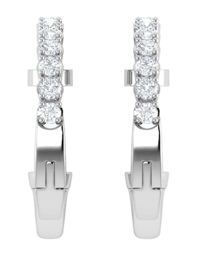 Arracadas Joyerias Bizzarro de oro blanco 14 K con acabado pulido diamante