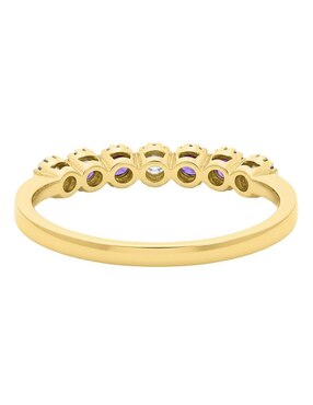Anillo circular Joyería M De Leon 10 k de oro amarillo zirconia brillante