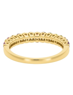 Anillo circular Joyería M De Leon 10 k de oro amarillo zirconia brillante