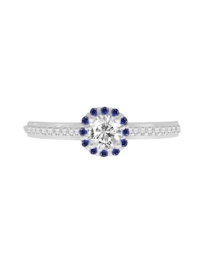 Anillo Fascinare Zanda 14 k de oro zafiro y diamante brillante