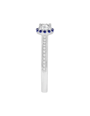 Anillo Fascinare Zanda 14 k de oro zafiro y diamante brillante