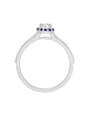Anillo Fascinare Zanda 14 k de oro zafiro y diamante brillante