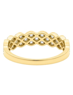 Anillo circular Joyería M De Leon 10 k de oro amarillo zirconia brillante