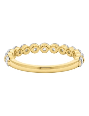 Anillo circular Joyería M De Leon 10 k de oro amarillo zafiro y diamante brillante